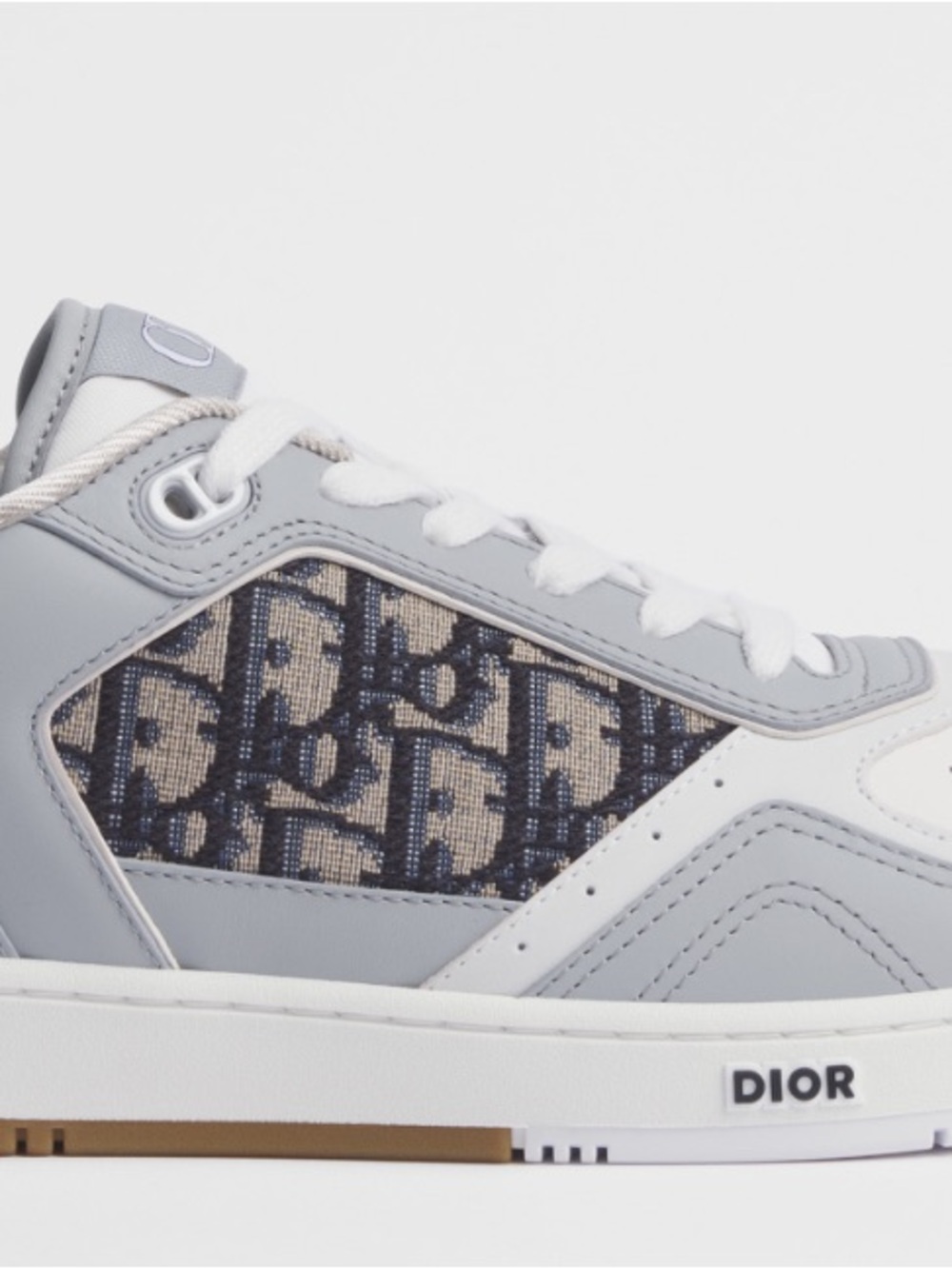 Dior White & Gray Men’s Low-Top Sneakers with Monogram Panels - Picture 3 of 3
